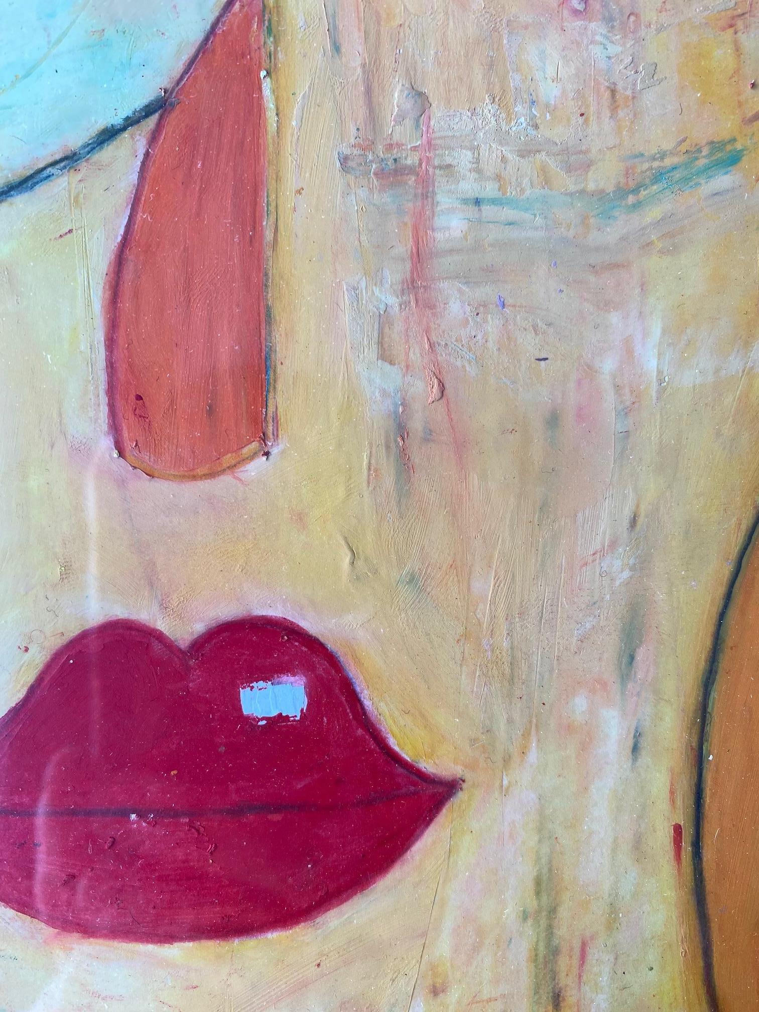 The Faces of wisdom n°5 by Chantal Jentien - Oil pastel on paper 30x40 cm For Sale 5