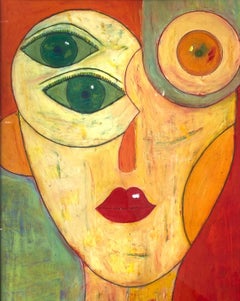 The Faces of wisdom n°5 by Chantal Jentien - Oil pastel on paper 30x40 cm
