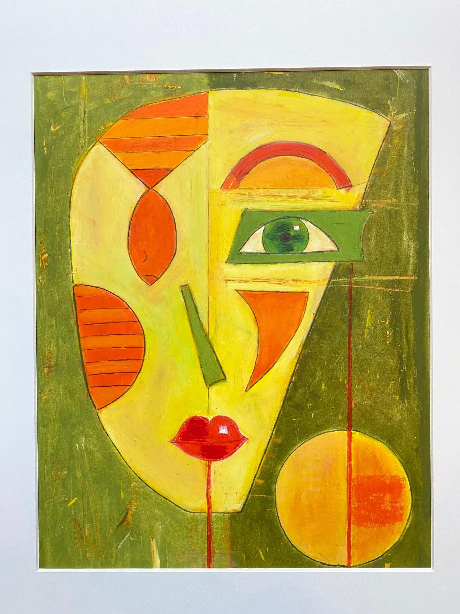 The Faces of wisdom n°8 by Chantal Jentien - Oil pastel on paper 30x40 cm For Sale 6
