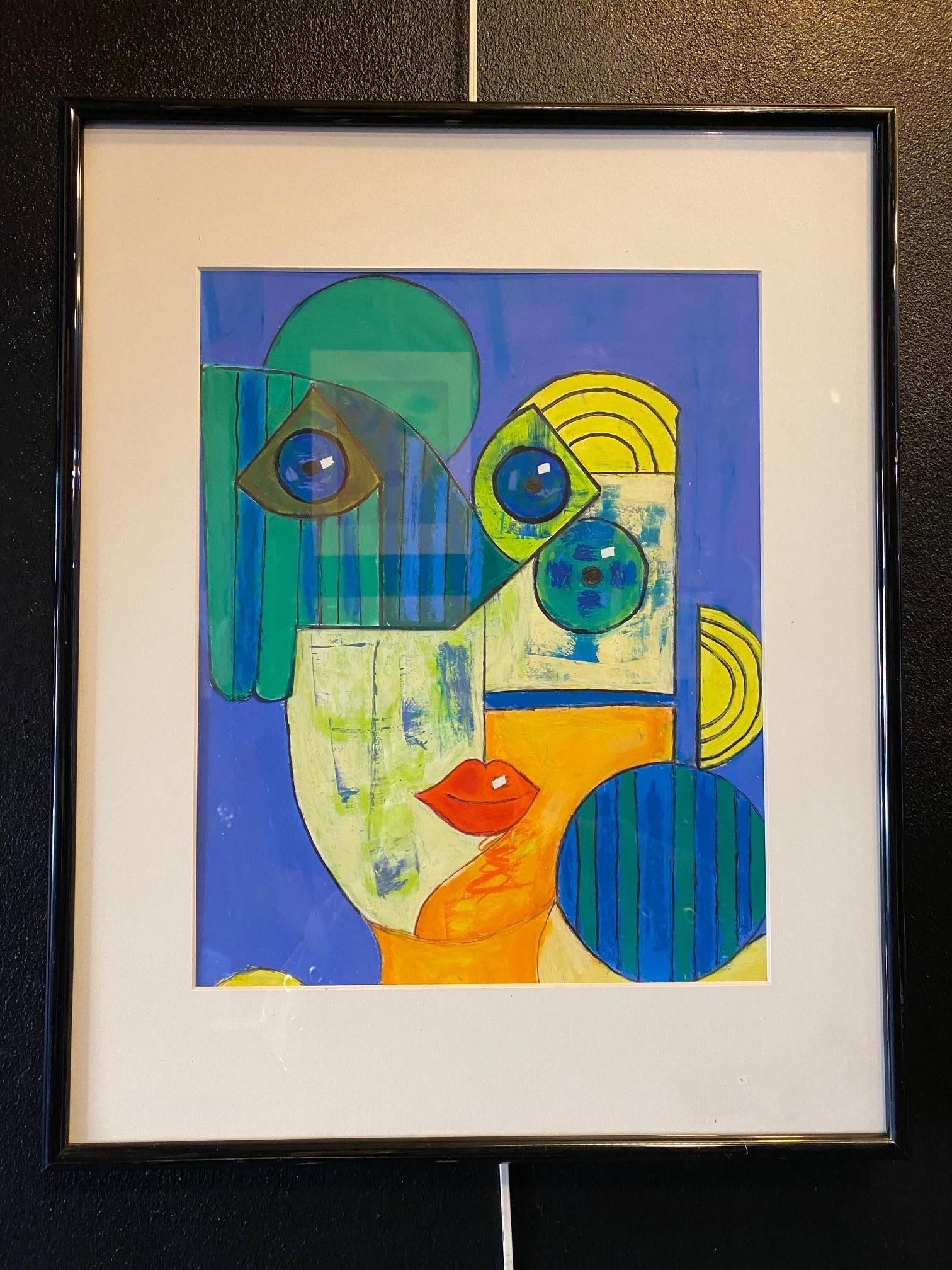 The Faces of wisdom n°9 by Chantal Jentien - Oil pastel on paper 30x40 cm For Sale 1
