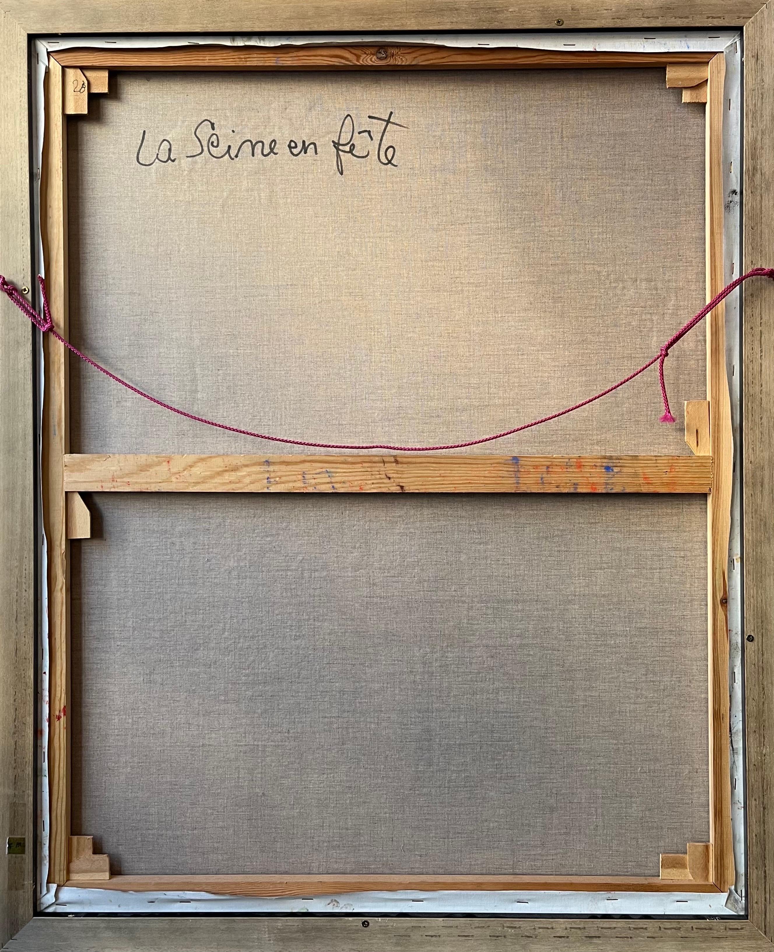 Celebration on the Seine von Chantal KAKAL COLSON – Öl auf Leinwand – 81x100 cm im Angebot 9