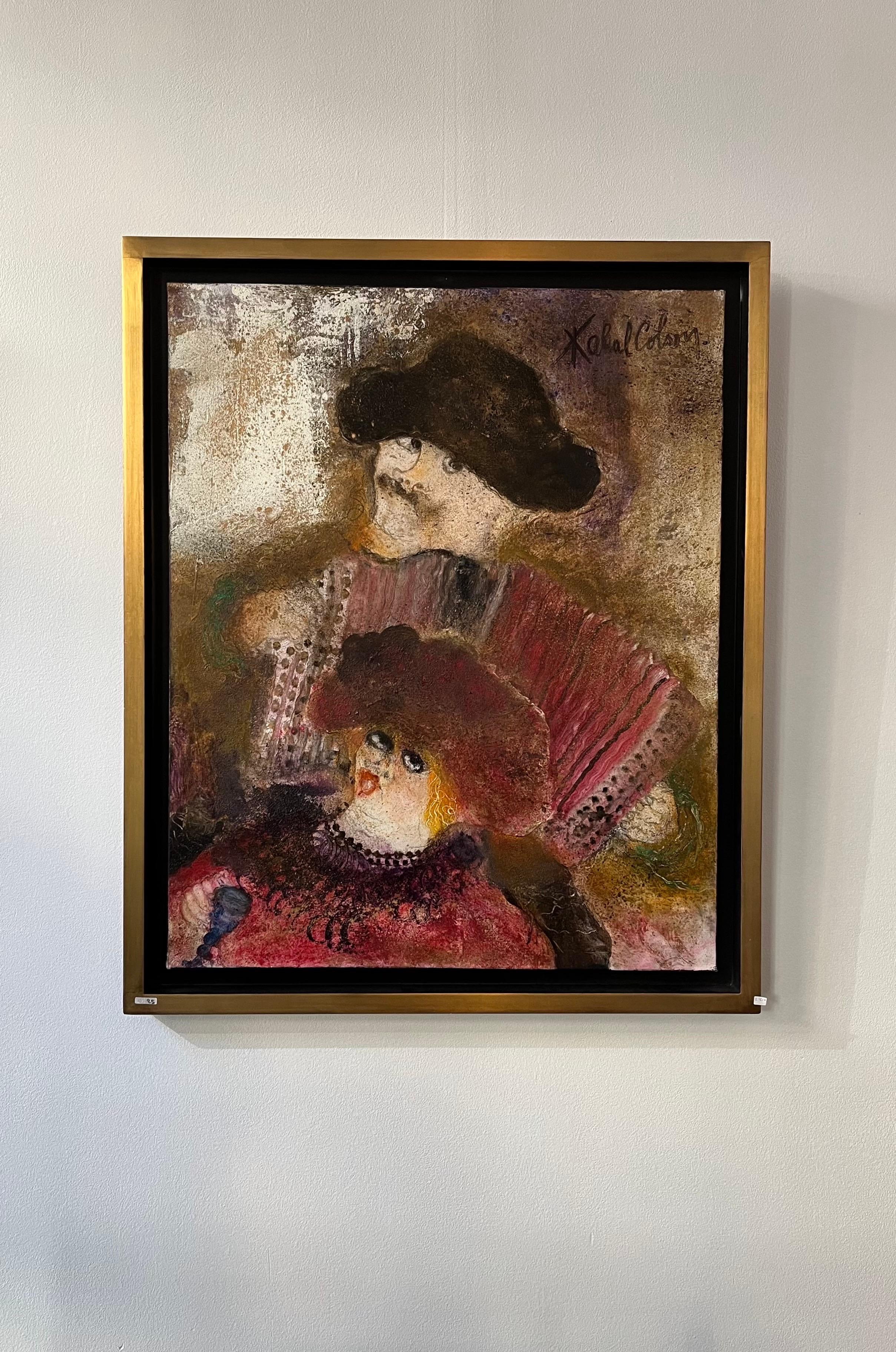 Man with Accordion by Chantal KAKAL COLSON - Oil on Canvas - 81x100 cm For Sale 7