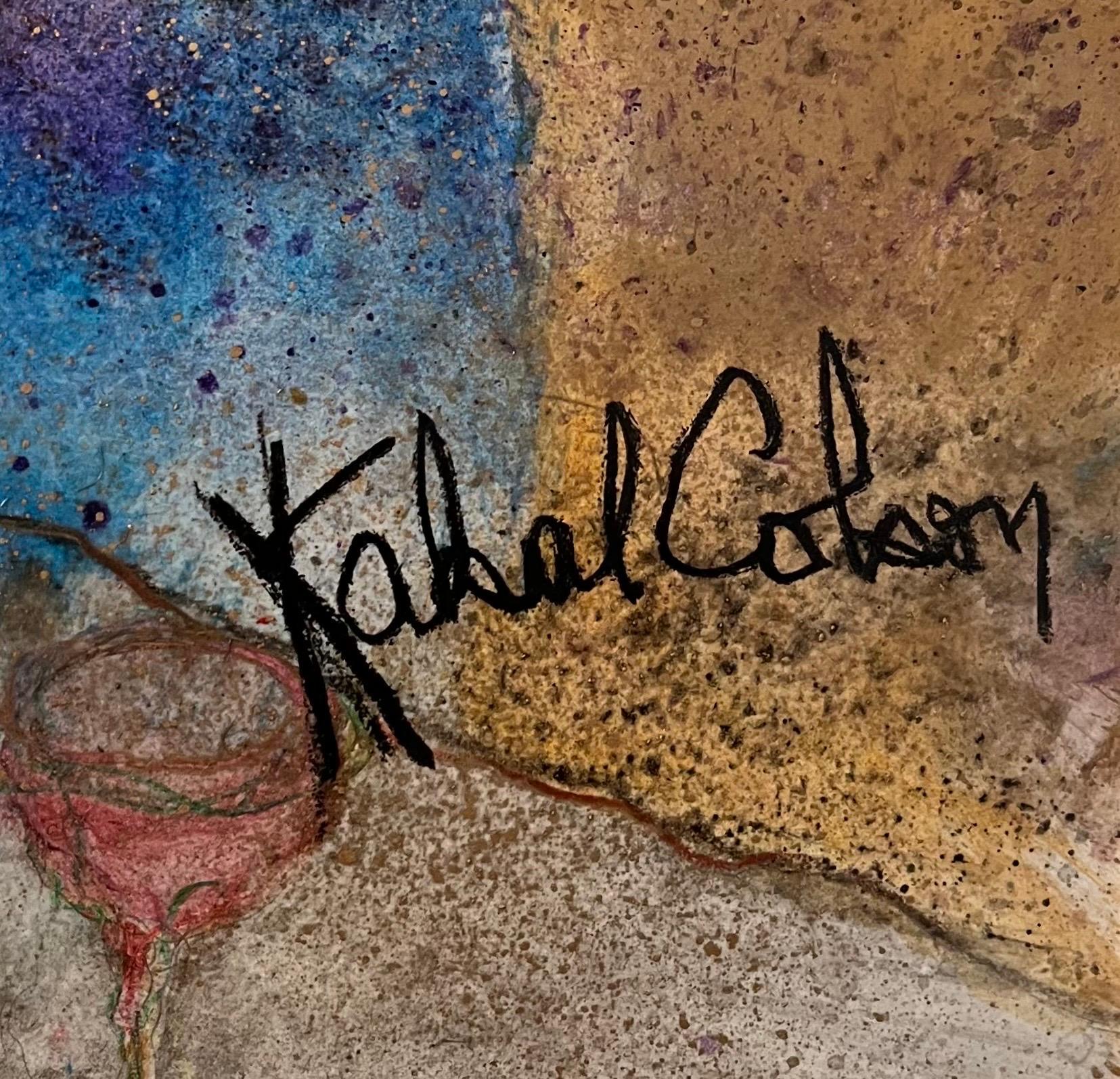 Un vaso más de Chantal KAKAL COLSON - Óleo sobre madera - 58x71 cm en venta 1