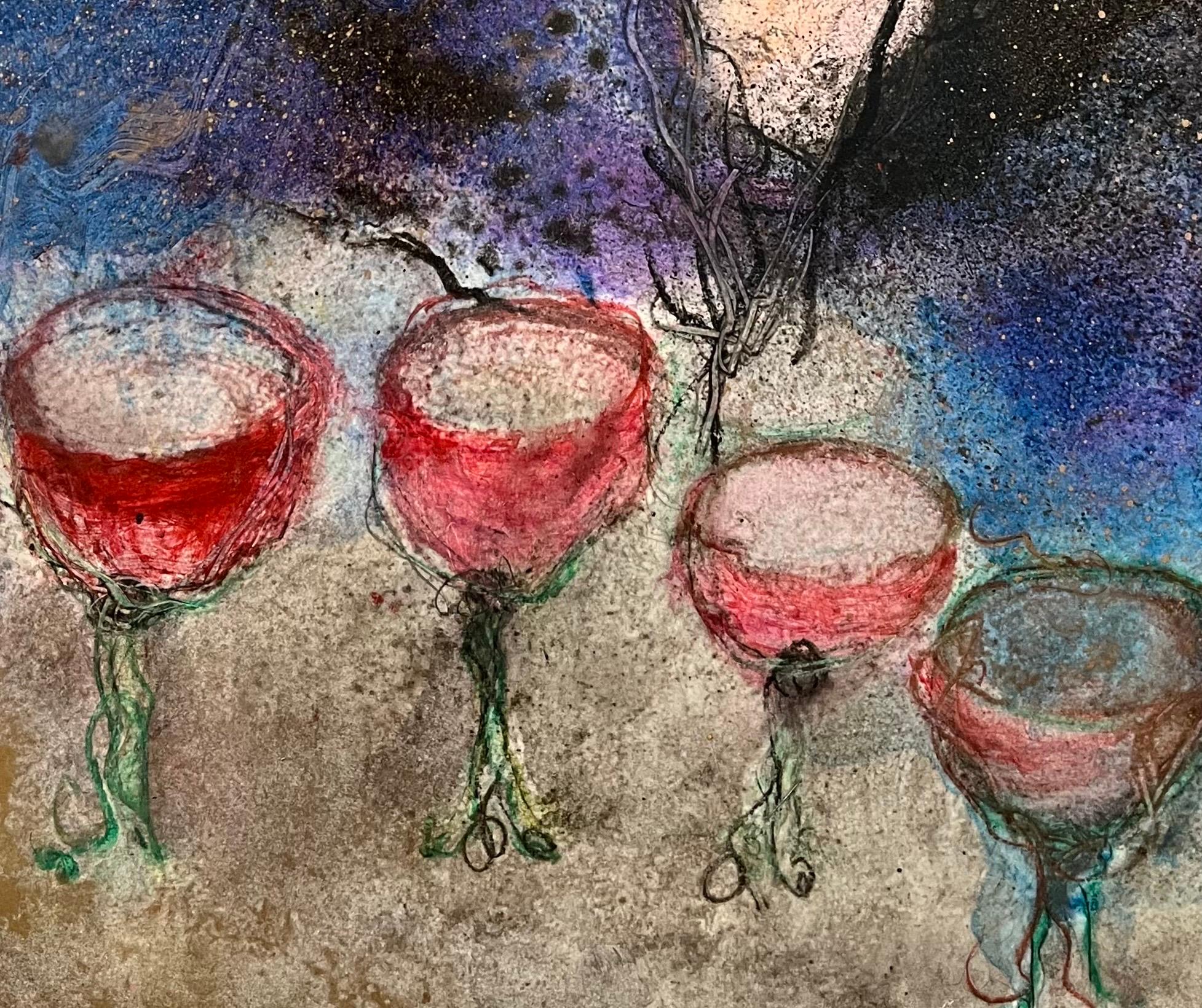 Un vaso más de Chantal KAKAL COLSON - Óleo sobre madera - 58x71 cm en venta 2