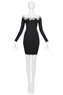 Chantal Thomass - Robe corset noire avec col en dentelle, 1994