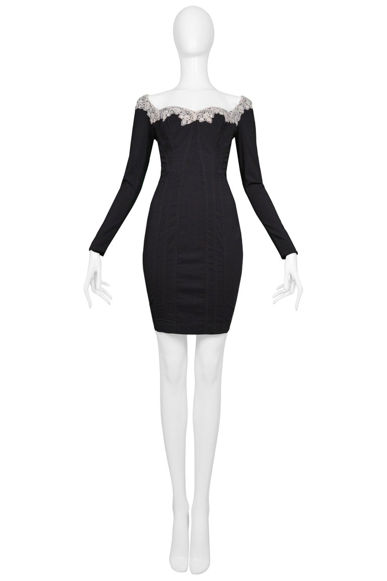 Chantal Thomass Black Corset Dress With Lace Collar 1994 For Sale at ...