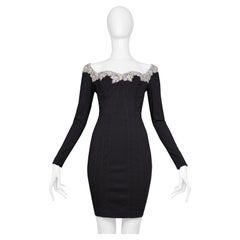 Chantal Thomass Black Corset Dress With Lace Collar 1994