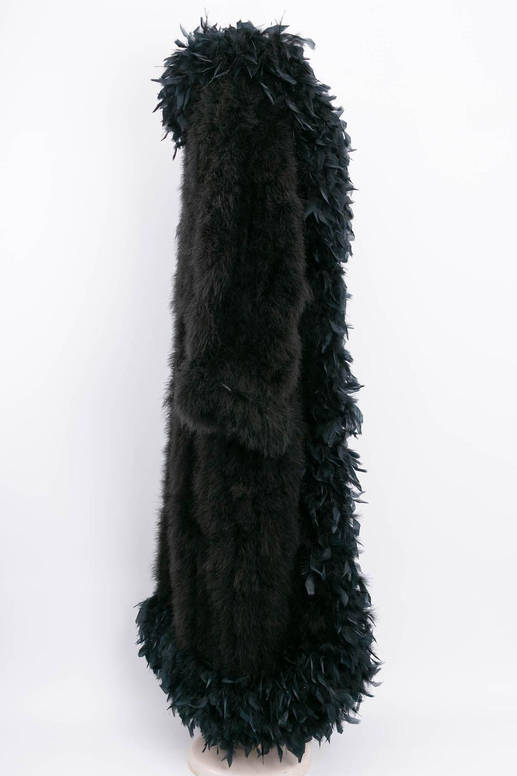 Women's Chantal Thomass Black Feather Coat Fall Collection, 1984