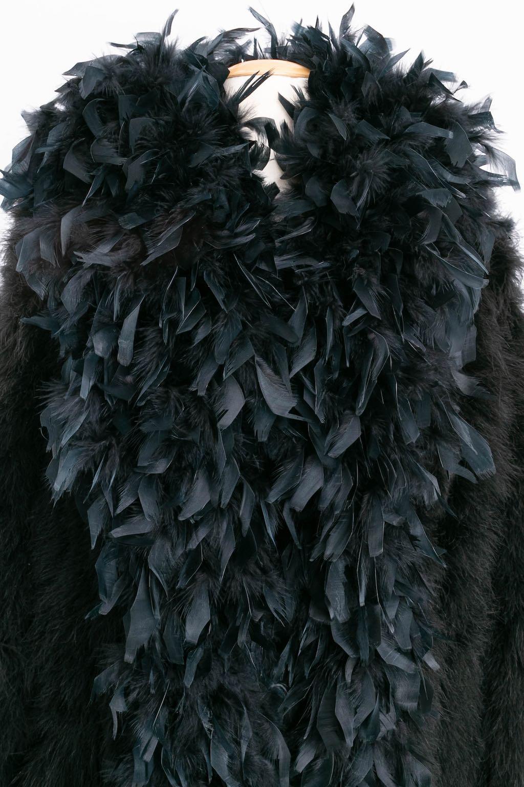 Chantal Thomass Black Feather Coat Fall Collection, 1984 2