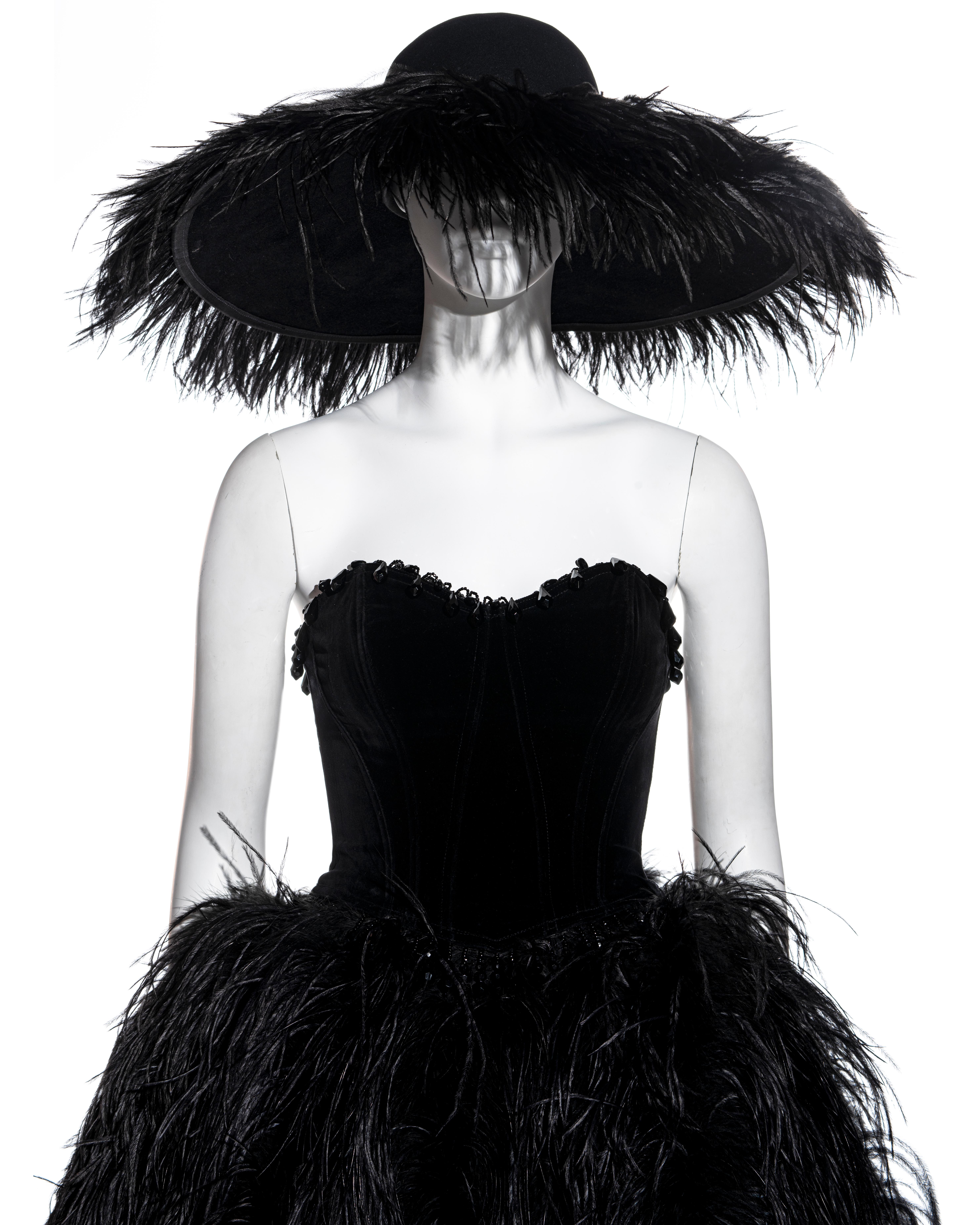 black feather corset