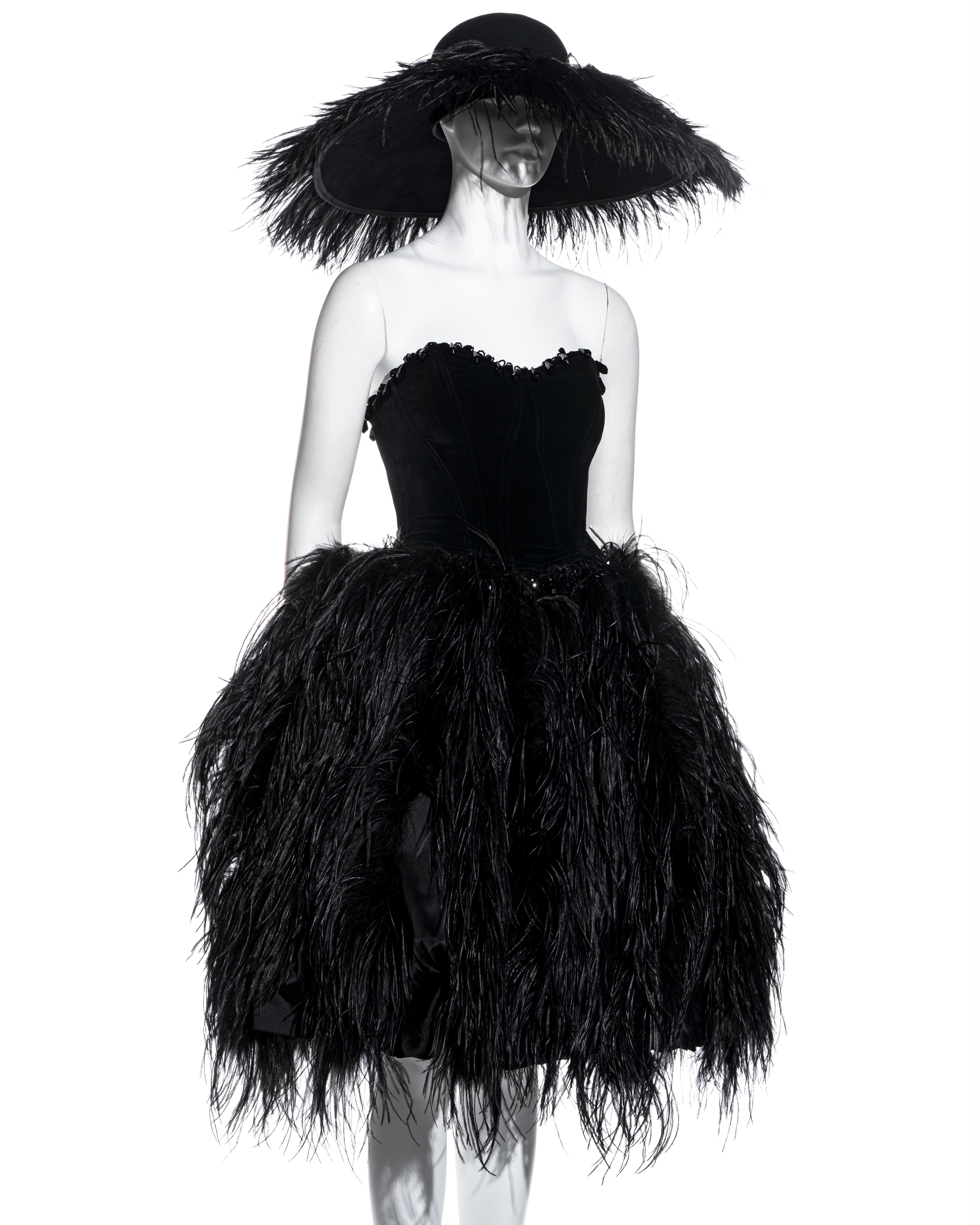 black corset with feathers