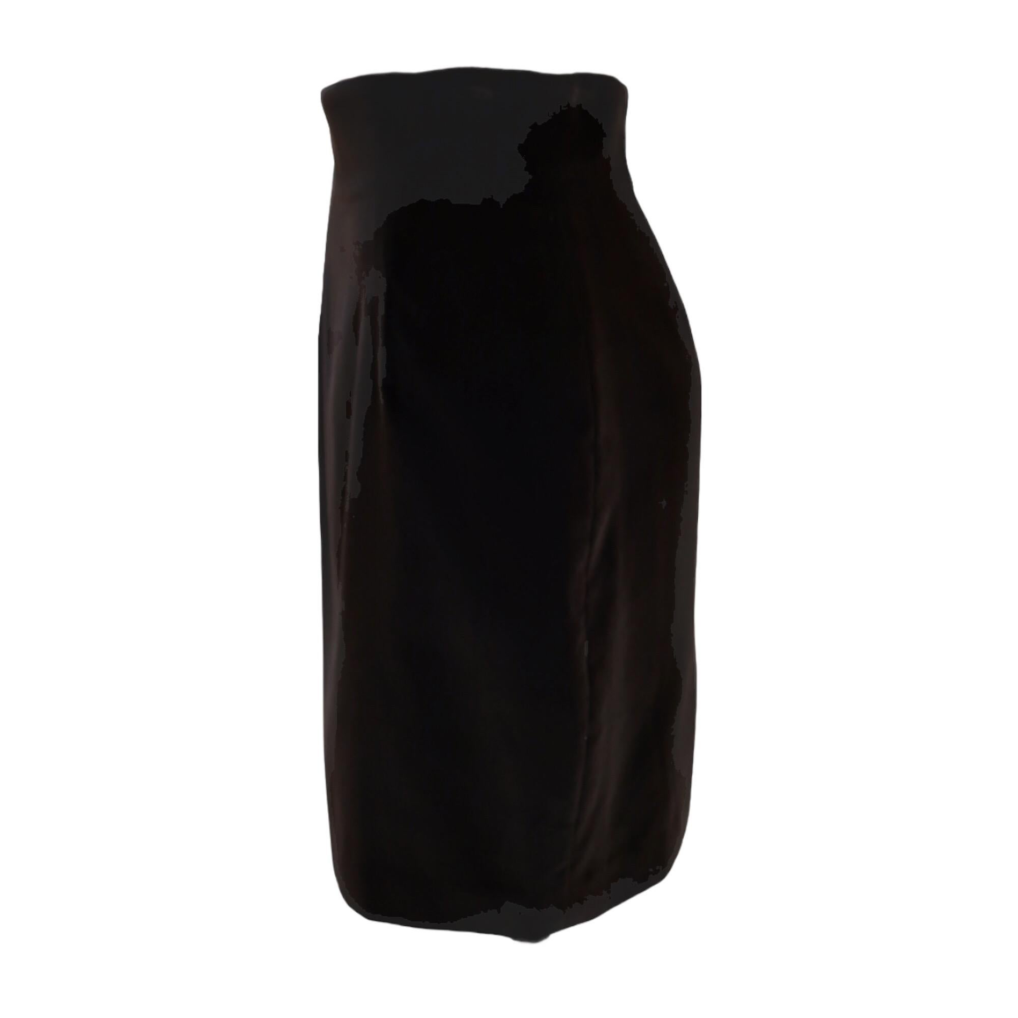 Chantal Thomass Black Velvet Pencil Skirt In New Condition For Sale In Laguna Beach, CA