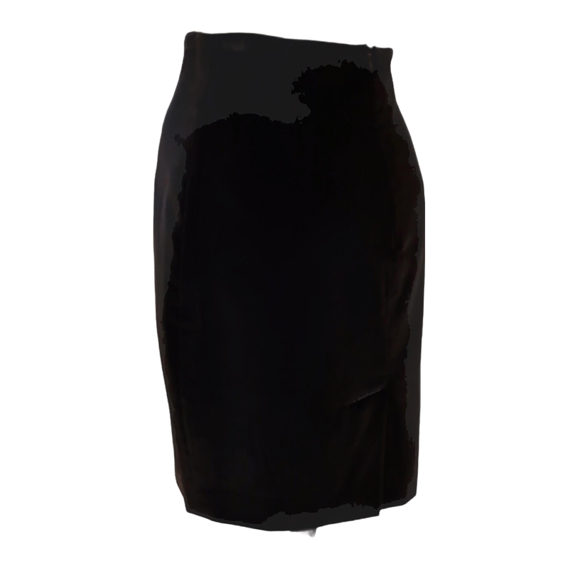 Women's Chantal Thomass Black Velvet Pencil Skirt For Sale