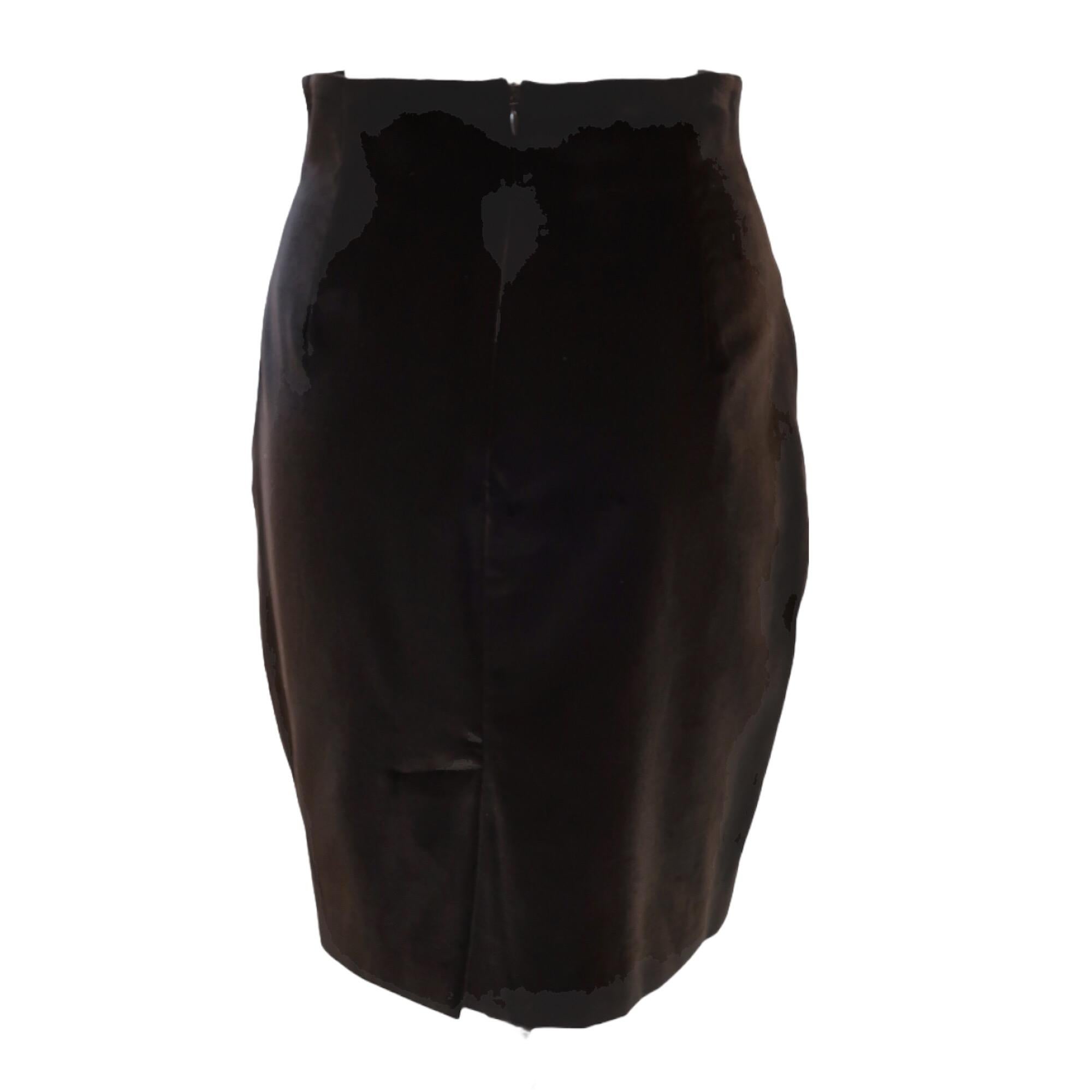 Chantal Thomass Black Velvet Pencil Skirt For Sale 1