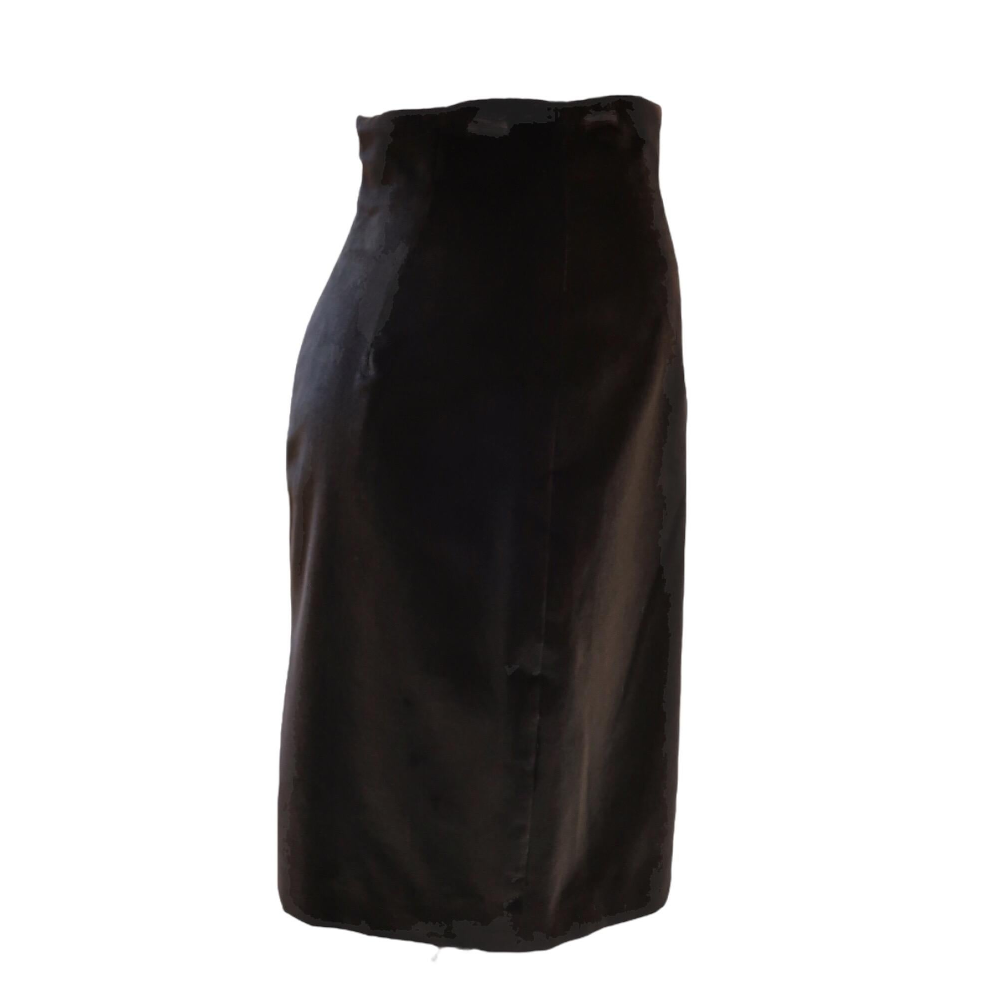 Chantal Thomass Black Velvet Pencil Skirt For Sale 2