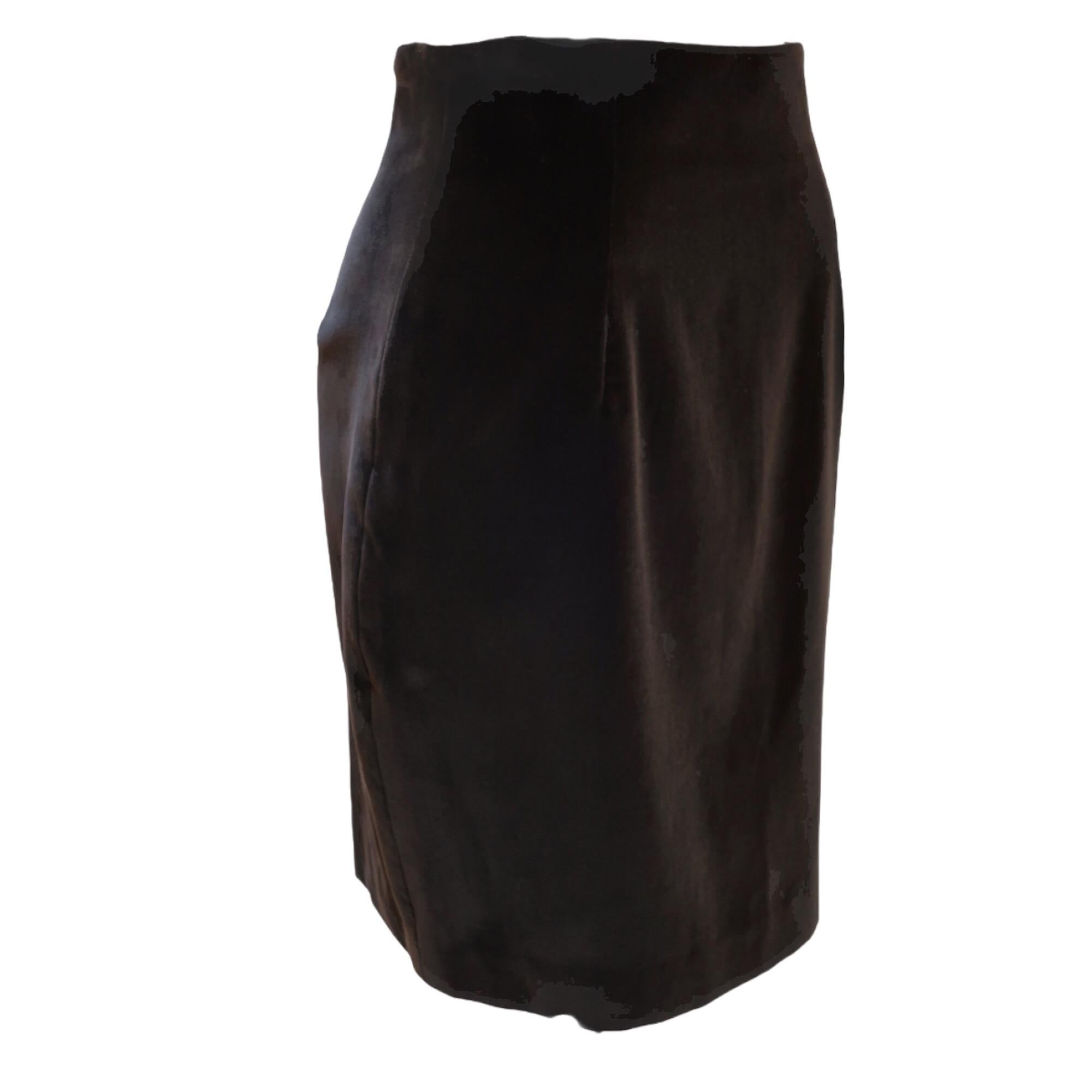 Chantal Thomass Black Velvet Pencil Skirt For Sale 3