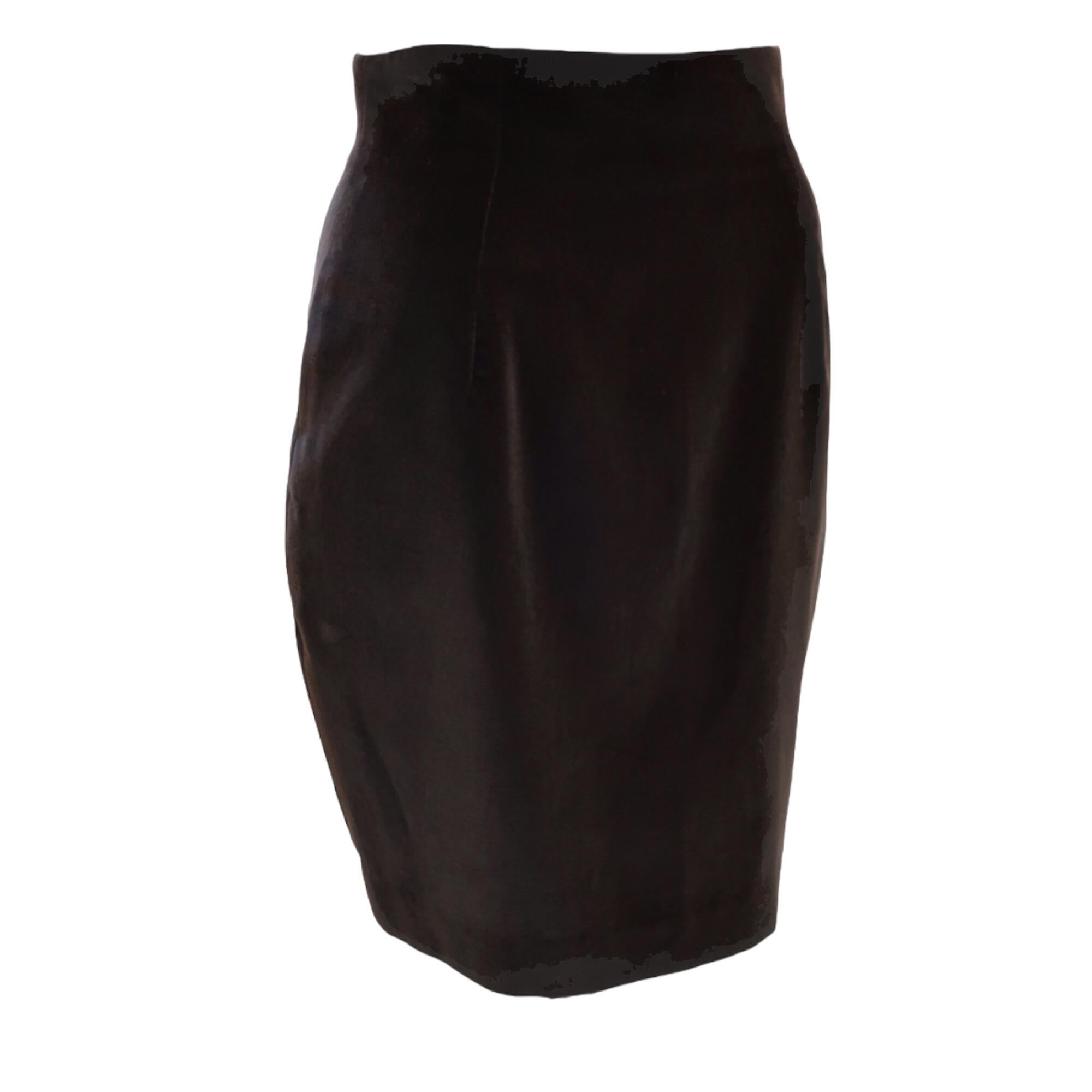 Chantal Thomass Black Velvet Pencil Skirt For Sale 4