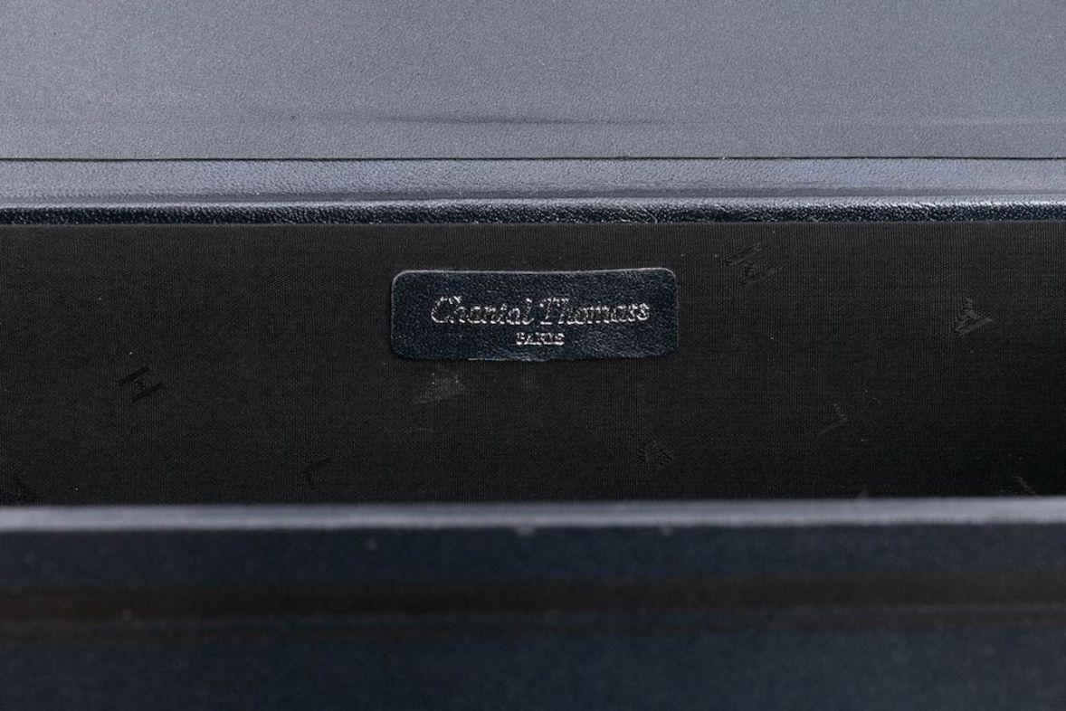 Chantal Thomass Blaue Ledertasche „Box“ aus Leder, Herbst 1986 im Angebot 5
