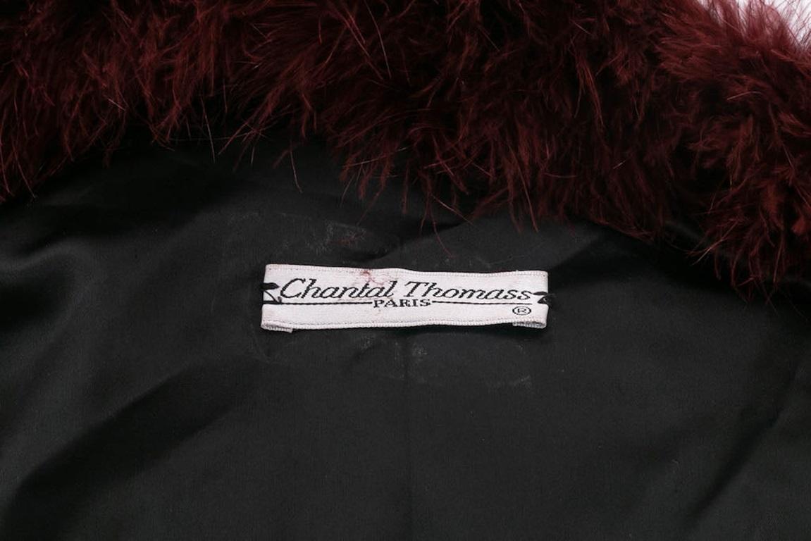 Chantal Thomass Burgunderroter Marabou Bolero in Marabou, 1990 im Angebot 1