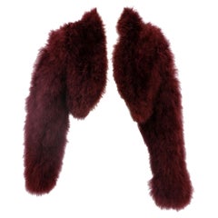 Chantal Thomass Burgundy Marabou Bolero, 1990