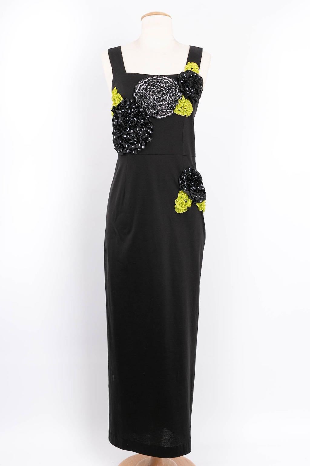 Chantal Thomass Cotton Dress Embroidered with Flowers Spring Collection, 1988 For Sale 6
