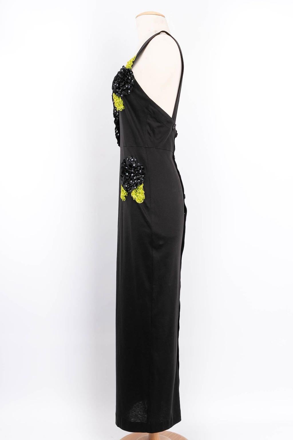 Chantal Thomass Cotton Dress Embroidered with Flowers Spring Collection, 1988 For Sale 7