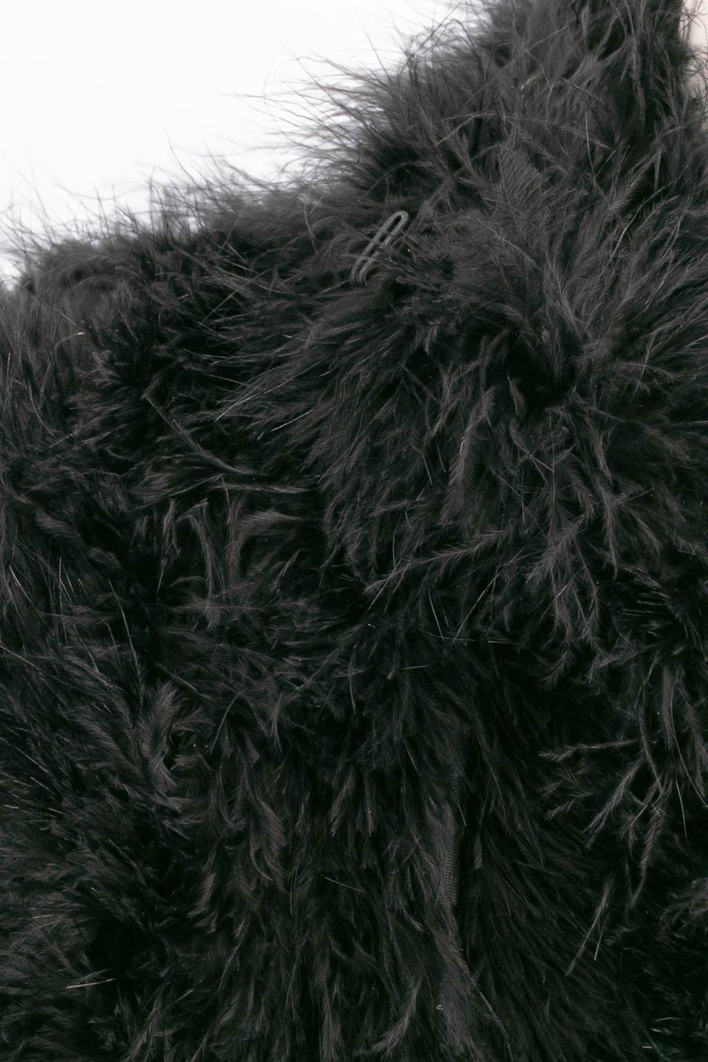 Chantal Thomass Défilé Black Marabou Bolero, 1990 en vente 2