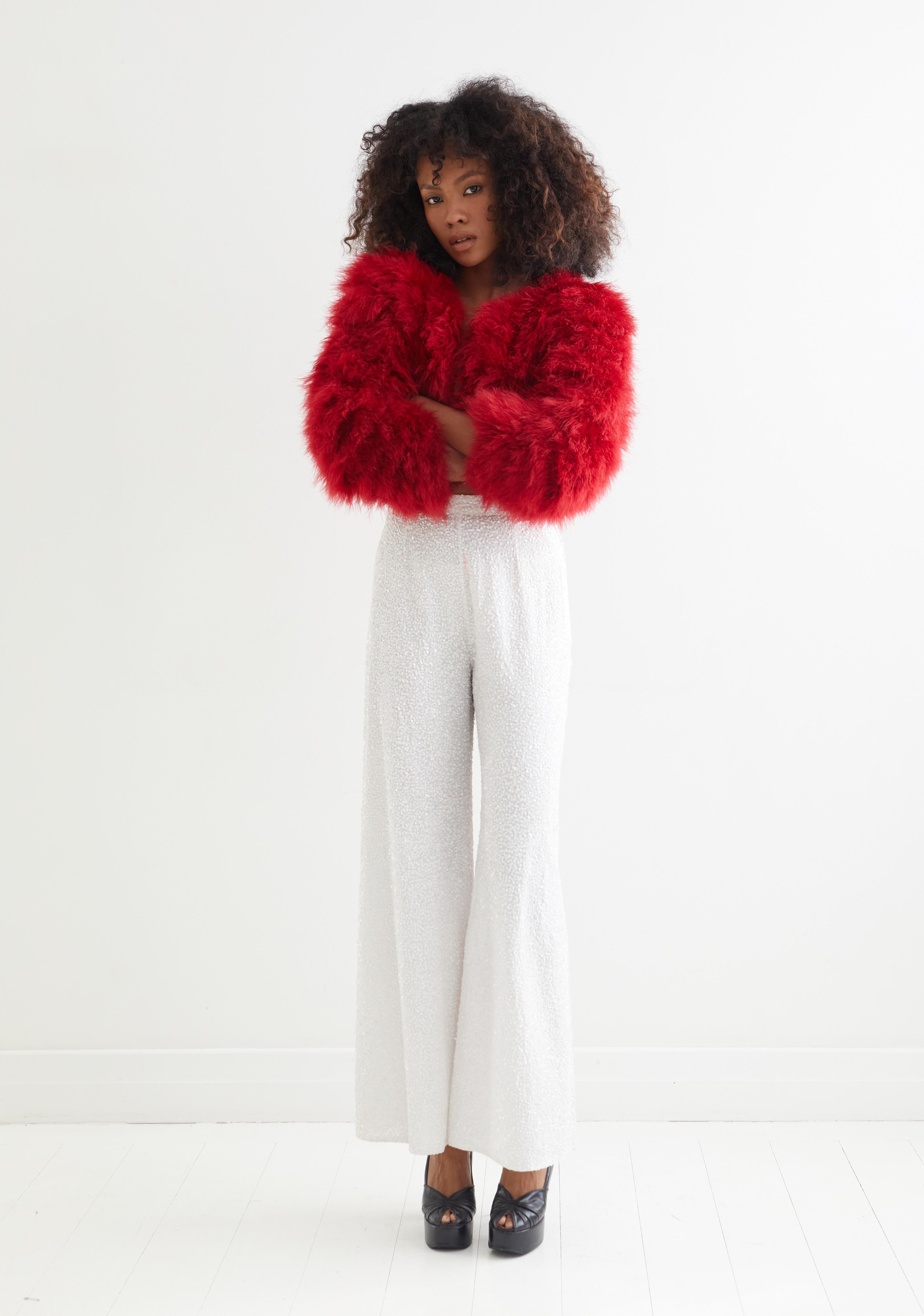 Chantal Thomass F/W 1990 Runway Numbered Ostrich Feather Marabou Bolero In Excellent Condition In BELLEVUE HILL, NSW