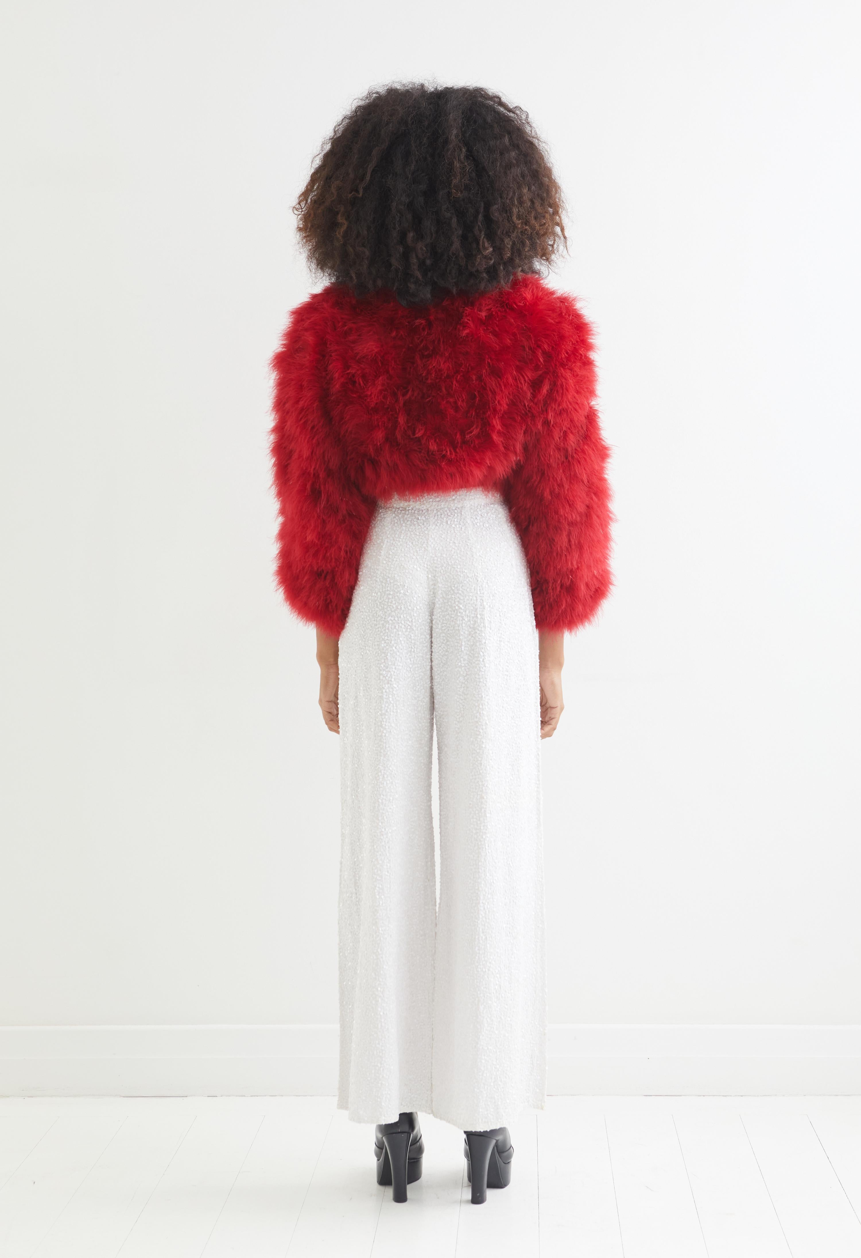 Chantal Thomass F/W 1990 Runway Numbered Ostrich Feather Marabou Bolero 1