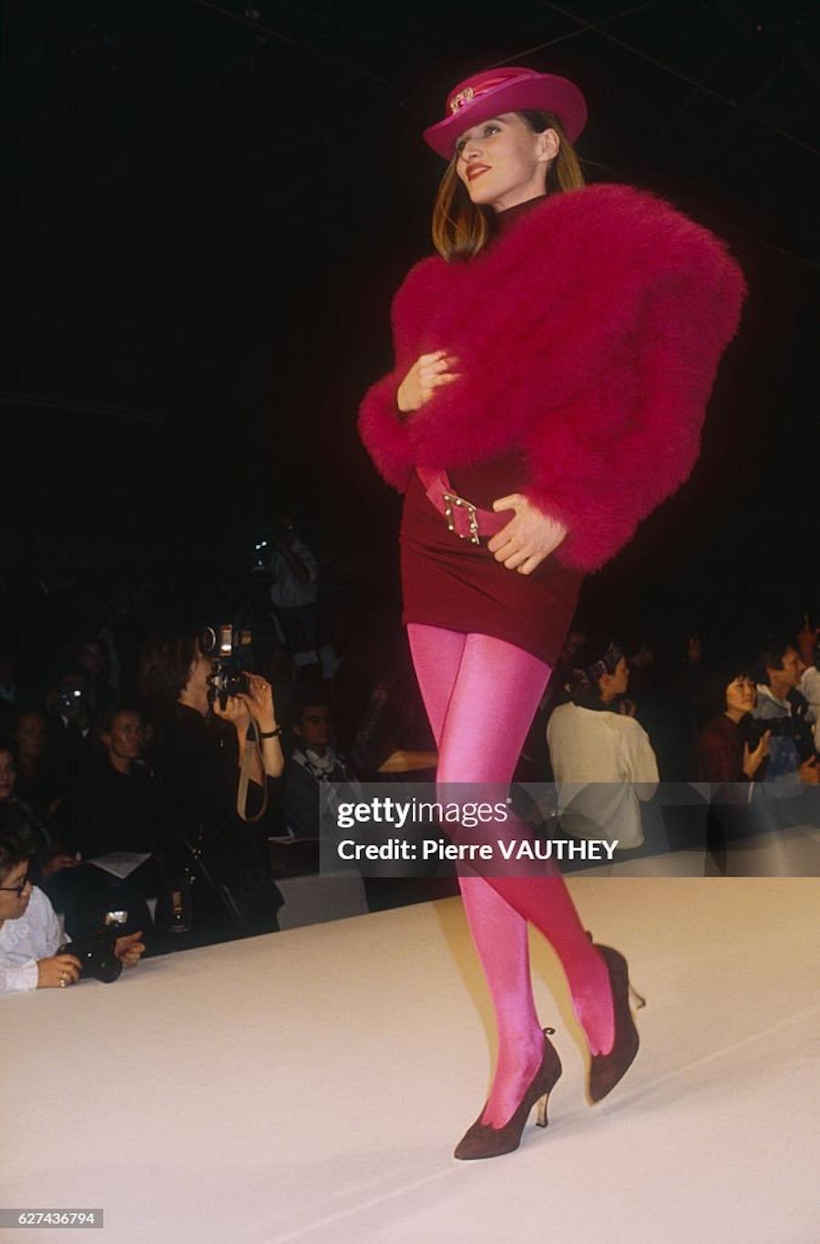 Chantal Thomass F/W 1990 Runway Numbered Ostrich Feather Marabou Bolero 3