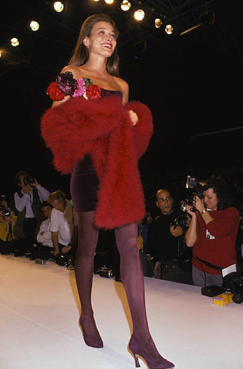 Chantal Thomass F/W 1990 Runway Numbered Ostrich Feather Marabou Bolero 4