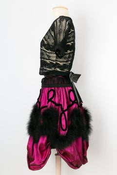 Chantal Thomass Marabou and Black Lace Fashion Show Outfit, 1988