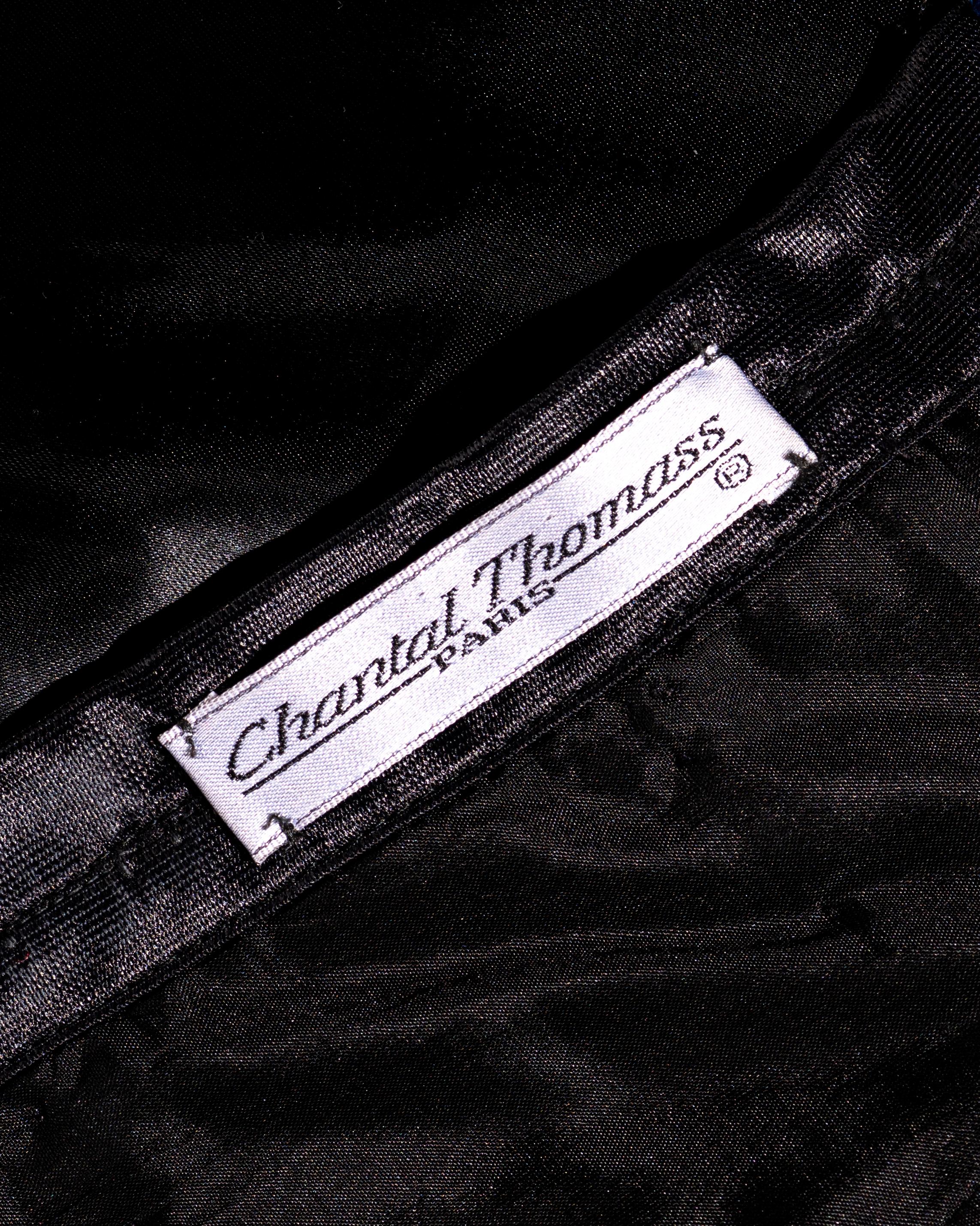 Chantal Thomass navy blue marabou coat, bra and garter belt 3-piece set, fw 1993 For Sale 1