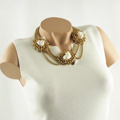 Chantal Thomass Paris Choker Necklace Gilt Resin and SeaShell