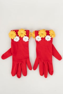 Chantal Thomass Red Cotton Gloves
