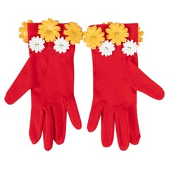 Guanti in cotone rosso Chantal Thomass