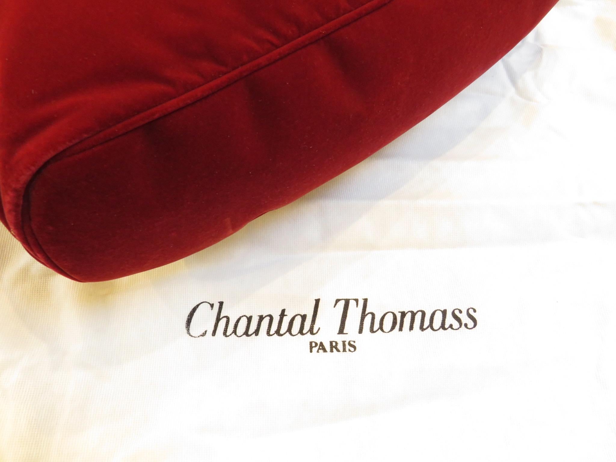 Chantal Thomass Red Velvet and Lace Shoulder Bag For Sale 2