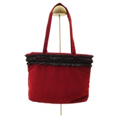 Chantal Thomass Red Velvet and Lace Shoulder Bag
