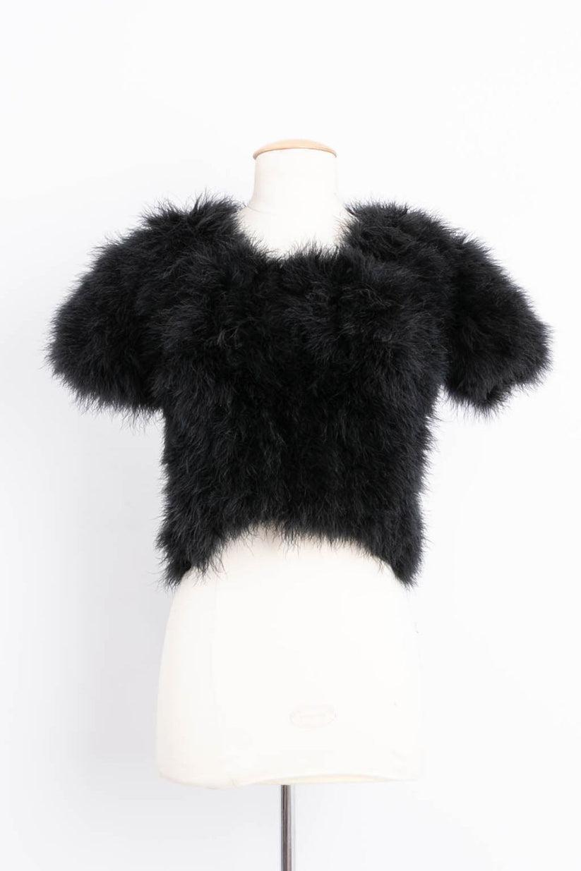 Chantal Thomass Top and Bolero in Marabou, 1995 Fall Collection For Sale 1