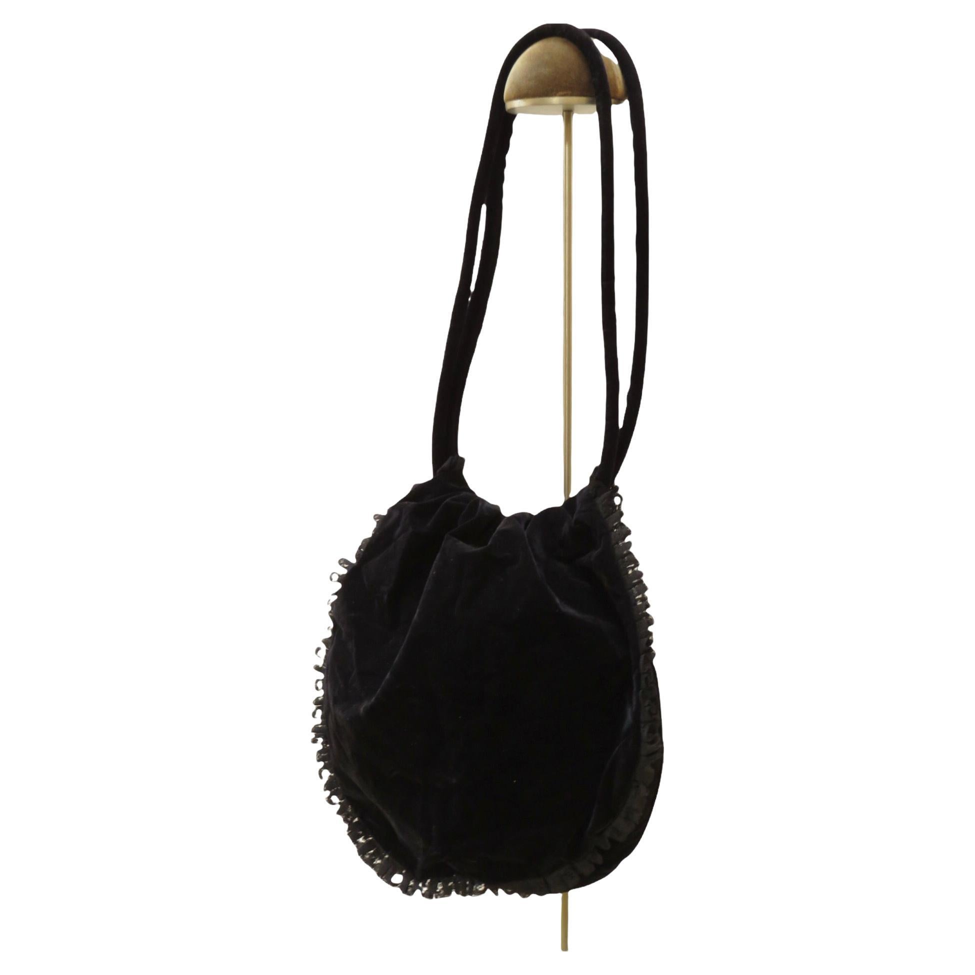 Chantal Thomass Velvet  Round Shoulder Bag For Sale