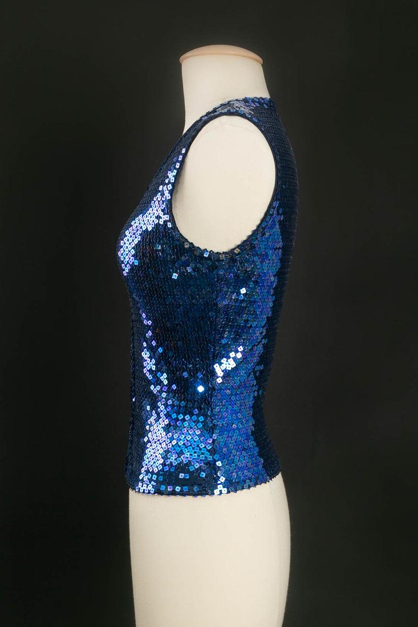 Women's Chantal Thomass Vest with Blue Sequins For Sale