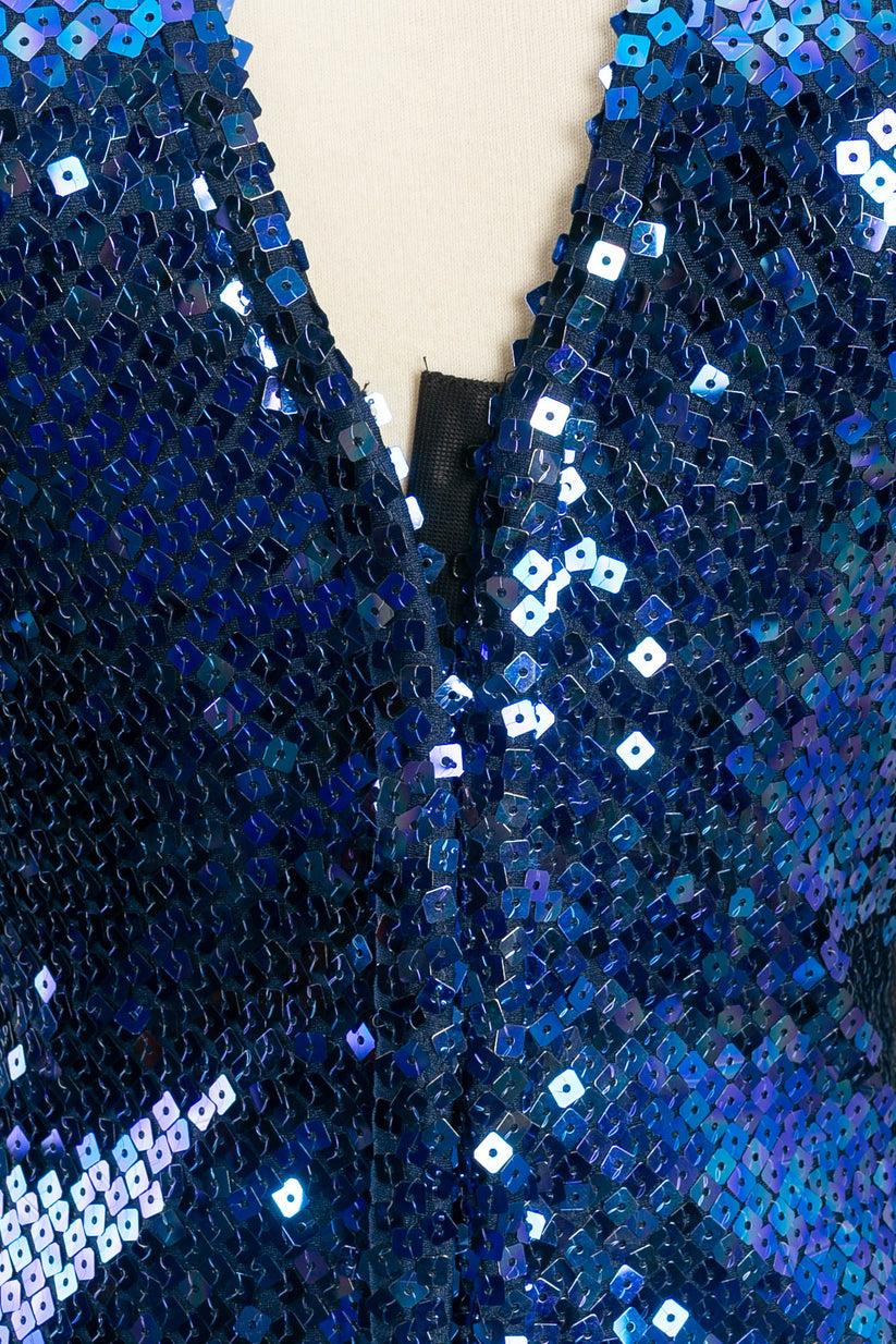Chantal Thomass Vest with Blue Sequins For Sale 1