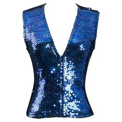 Chaleco Chantal Thomass con lentejuelas azules