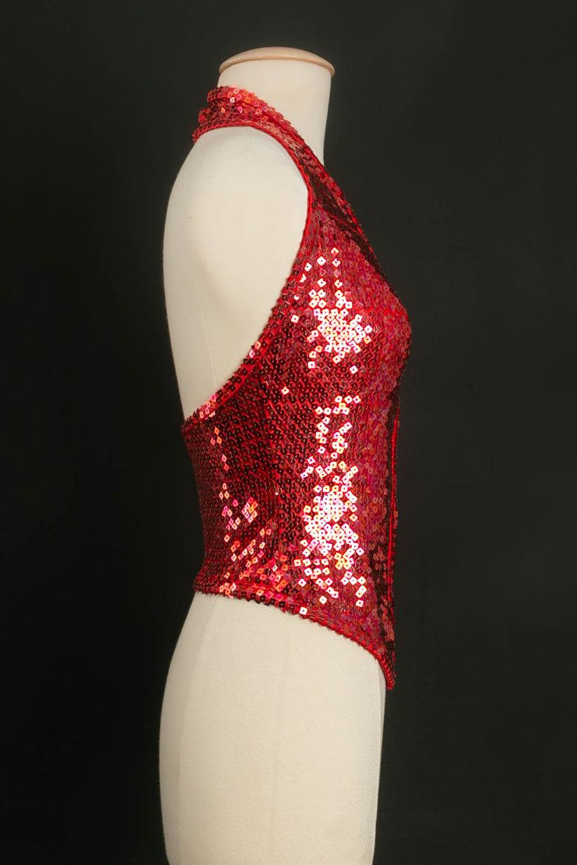 Women's Chantal Thomass Vest with Red Sequins For Sale
