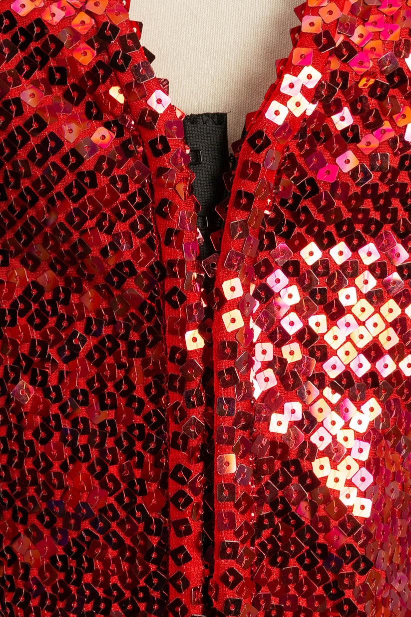 Chantal Thomass Vest with Red Sequins For Sale 2