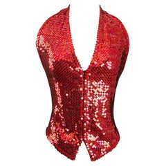 Gilet con paillettes rosse di Chantal Thomass