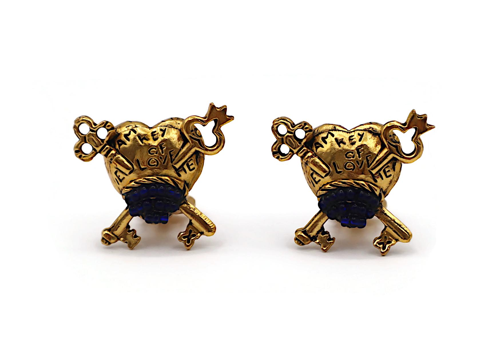 Women's CHANTAL THOMASS Vintage Key To My Heart Clip-On Earrings For Sale