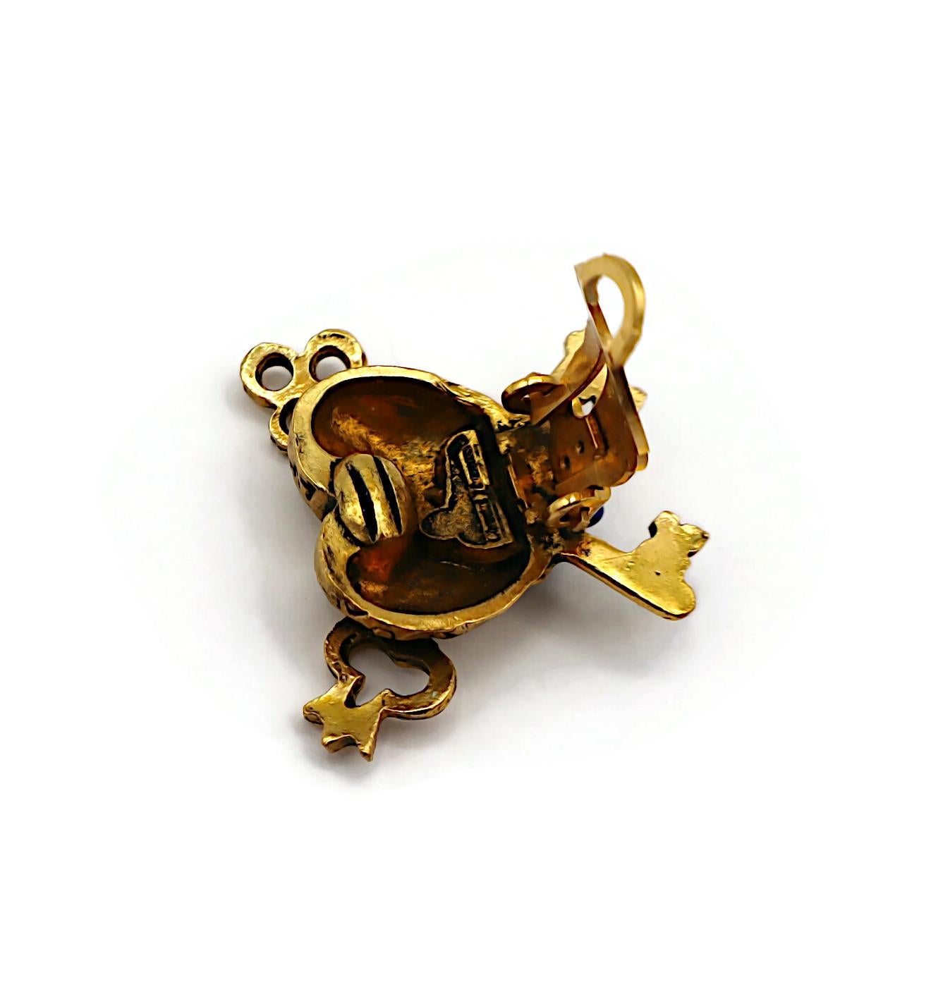 CHANTAL THOMASS Vintage Key To My Heart Clip-On Earrings For Sale 4