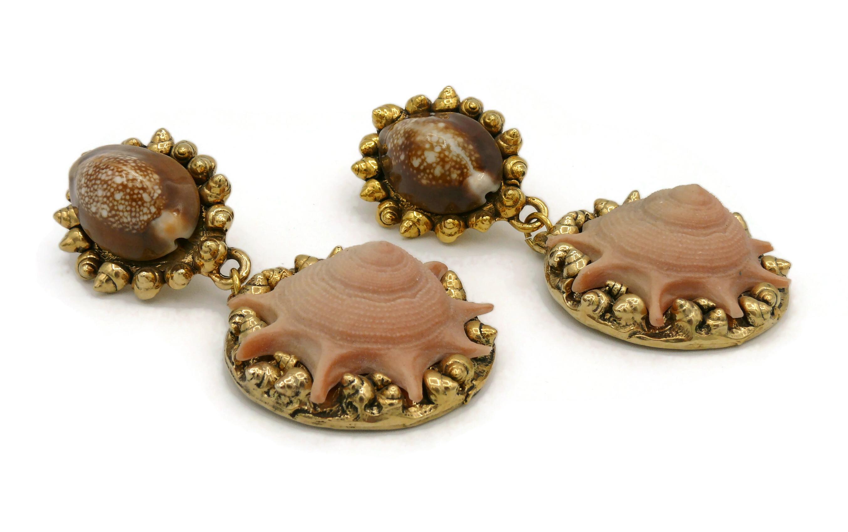 Chantal Thomass Vintage Massive Sea Life Dangling Earrings In Fair Condition In Nice, FR