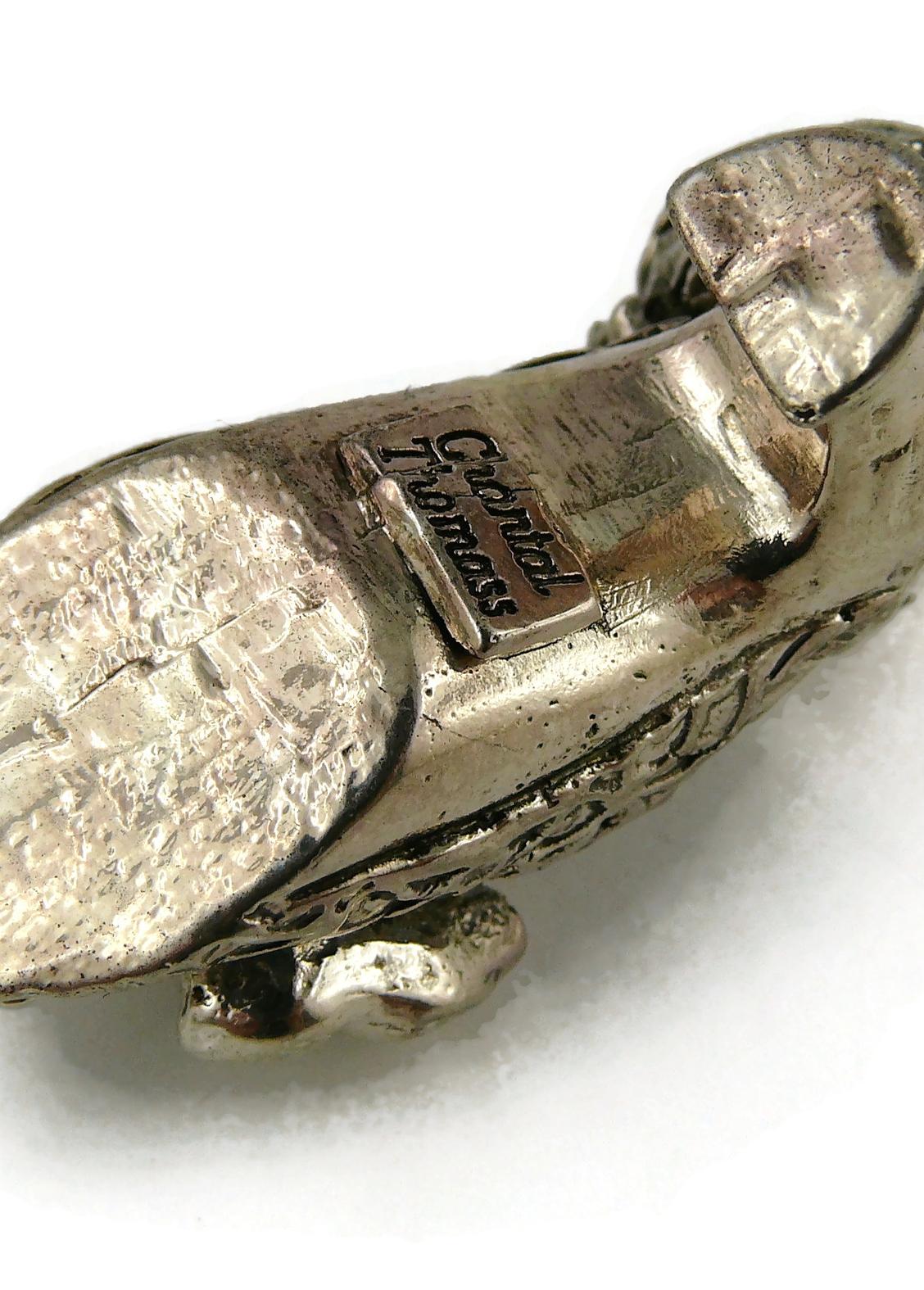 CHANTAL THOMASS Boucles d'oreilles Vintage Novelty Silver Tone Shoe Dangling Earrings en vente 6